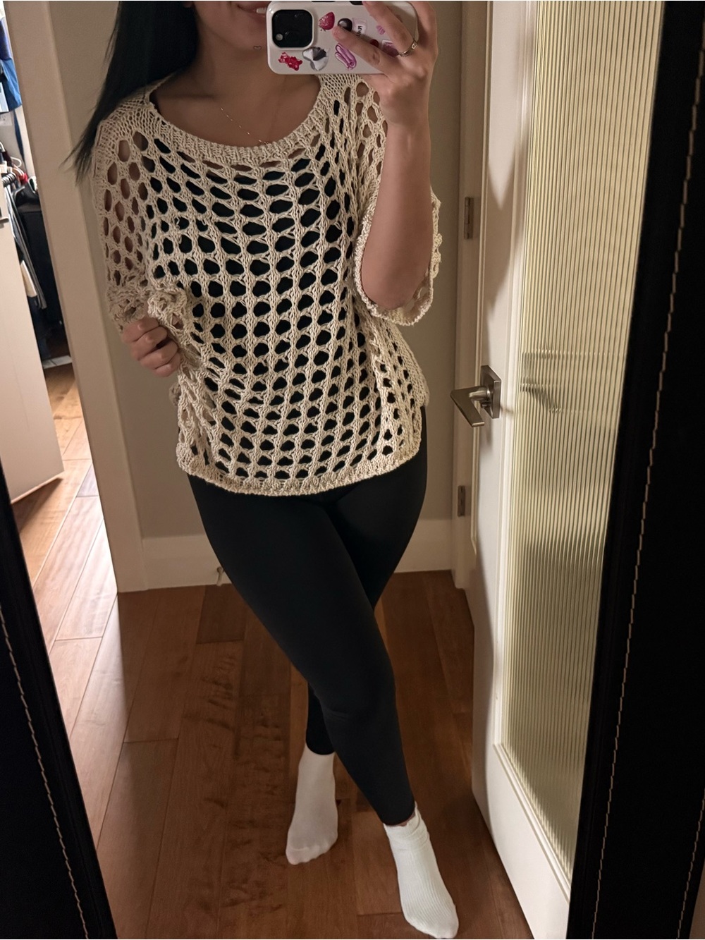 Open-Knit Cream Women's Sweater